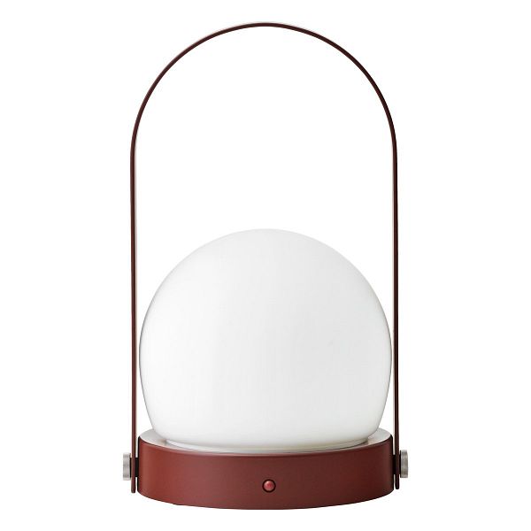 Carrie portable table lamp, outdoor, burned red