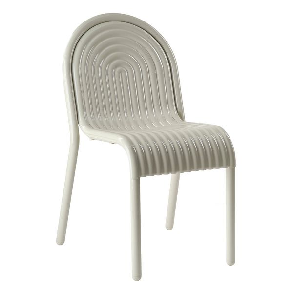 Groove side chair, putty