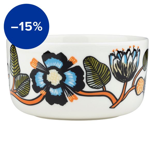 Oiva - Tiara bowl, 5 dl, white - warm orange - green