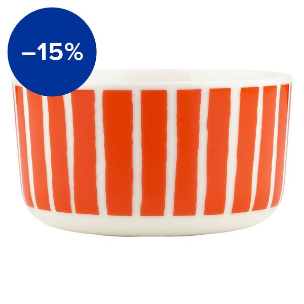 Oiva - Piccolo bowl, 5 dl, white - orange