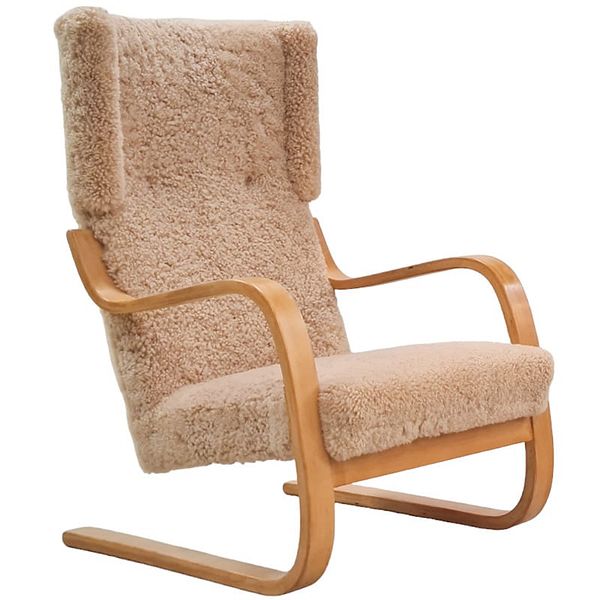 Aalto armchair 401, birch - sheepskin