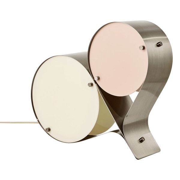 Coppia table lamp, steel, ivory - blush