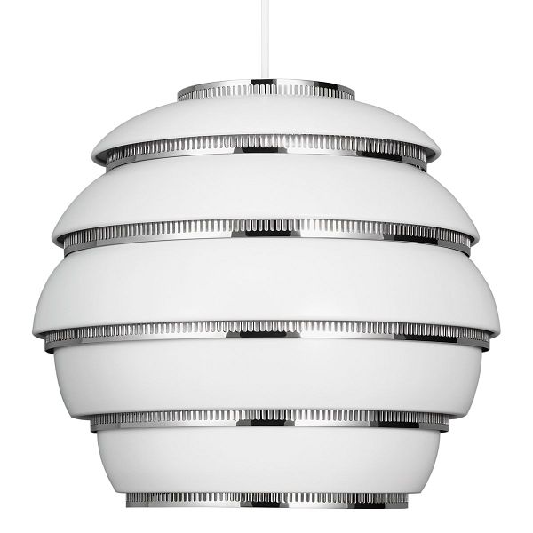 Aalto pendant A331 "Beehive", white - chrome