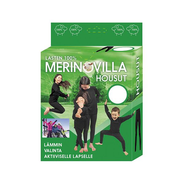 100% MERINOVILLA PITKÄT ALUSHOUSUT LASTEN 110