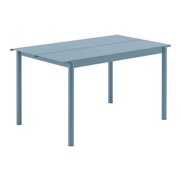 Linear Steel table, 140 x 75 cm, pale blue