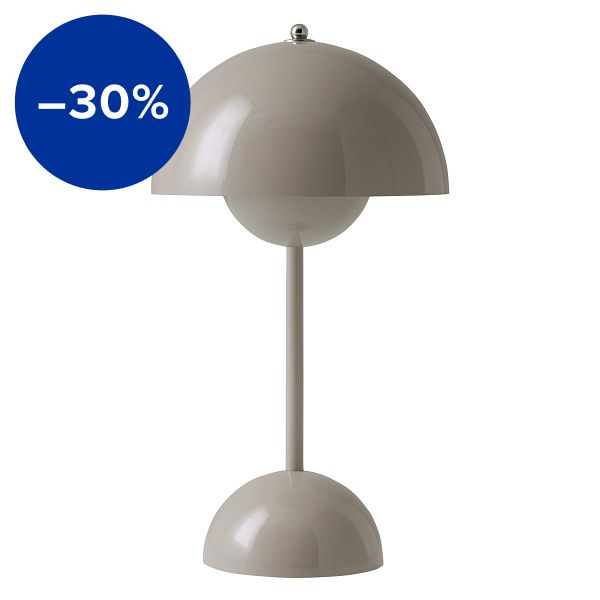 Flowerpot VP9 portable table lamp, grey beige