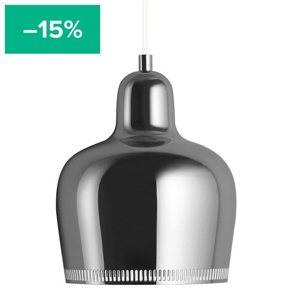 Aalto pendant A330S "Golden Bell", chrome