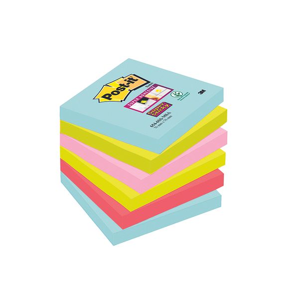 Viestilappu Post-It 6kpl 76x76 Super Sticky Miami