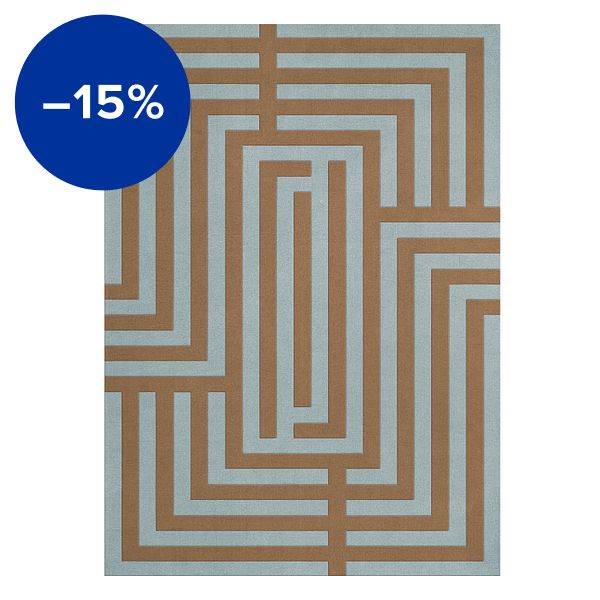 Letters rug, Teal Umber