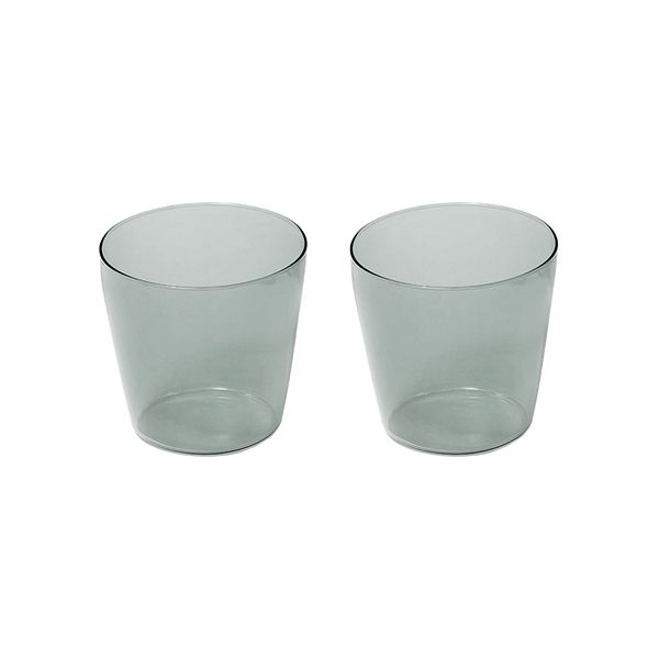 Milk drinking glass, 2 pcs, grey