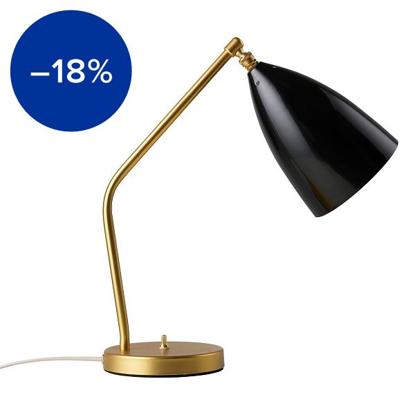 Gräshoppa table lamp, black, glossy