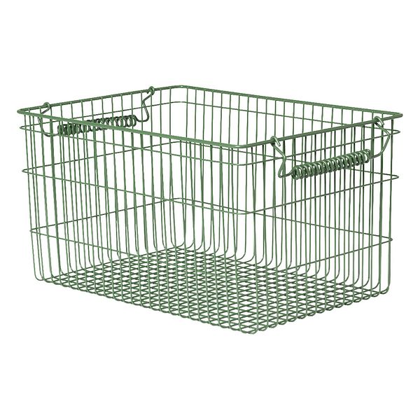 Cala stackable basket, set of 2, verdant green
