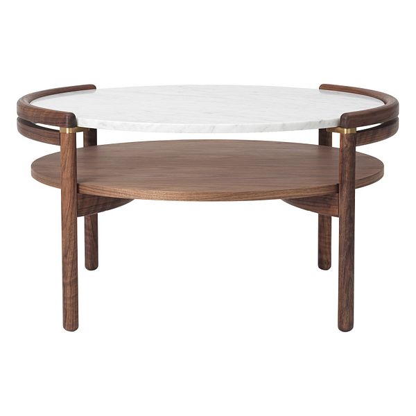 RF1905 Sideways coffee table, walnut - Bianco Carrara marble