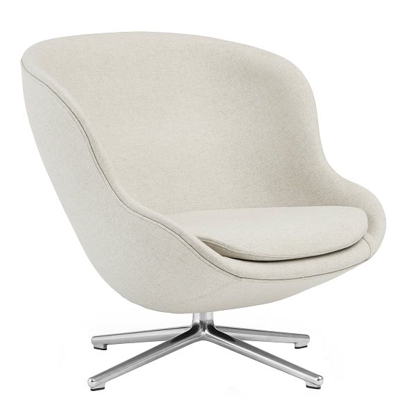 Hyg lounge chair, low, swivel and tilt, alum. - Main Line Flax