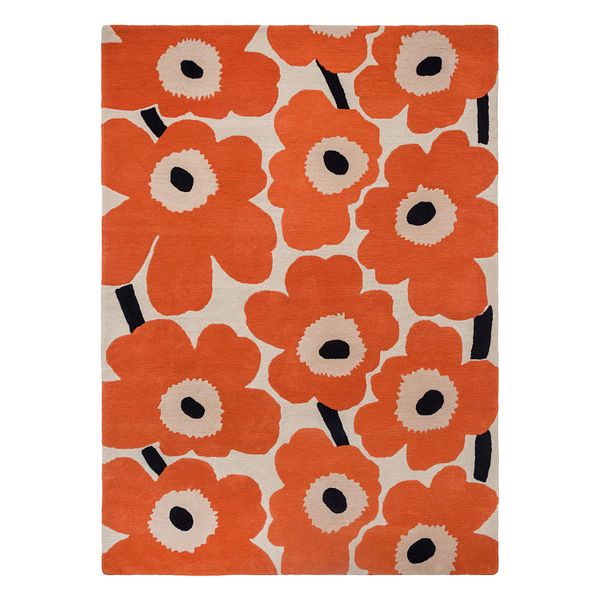 Unikko rug, orange red