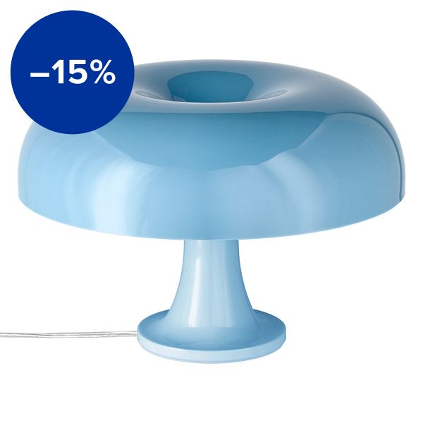 Nessino table lamp, dove blue, special edition