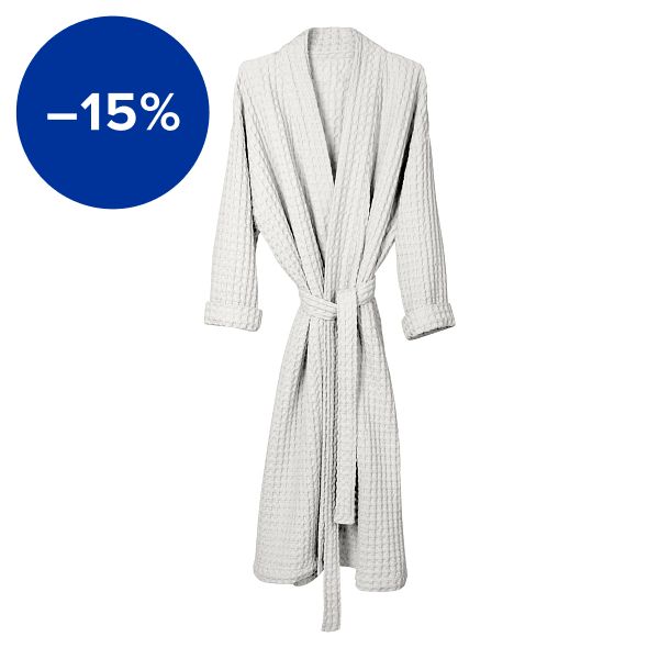 Big Waffle bathrobe, natural white