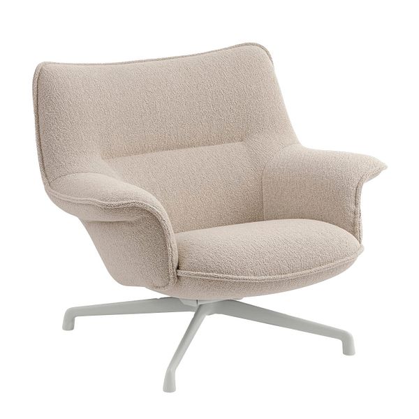 Doze lounge chair, low, swivel base, grey - beige Hearth 007