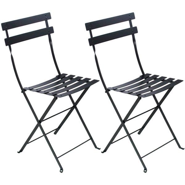 Bistro Metal chair, 2 pcs, liquorice