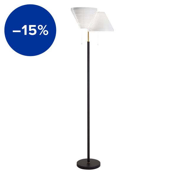 Aalto floor lamp A810, brass