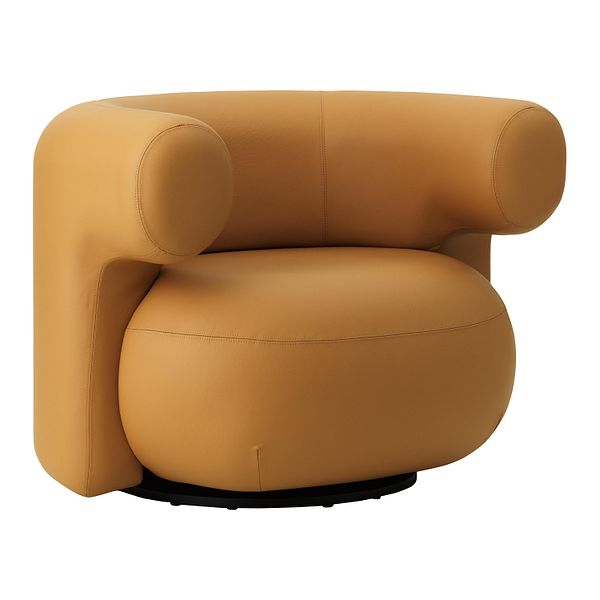 Burra lounge chair, swivel, Ultra leather camel