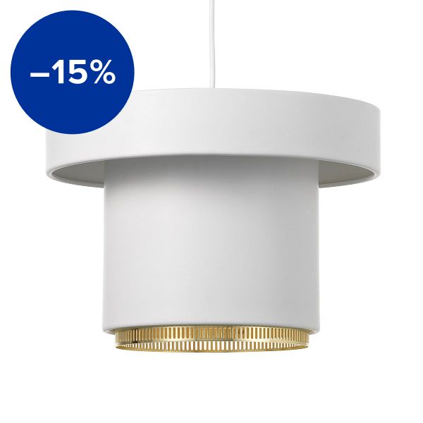 A201 pendant, white - brass