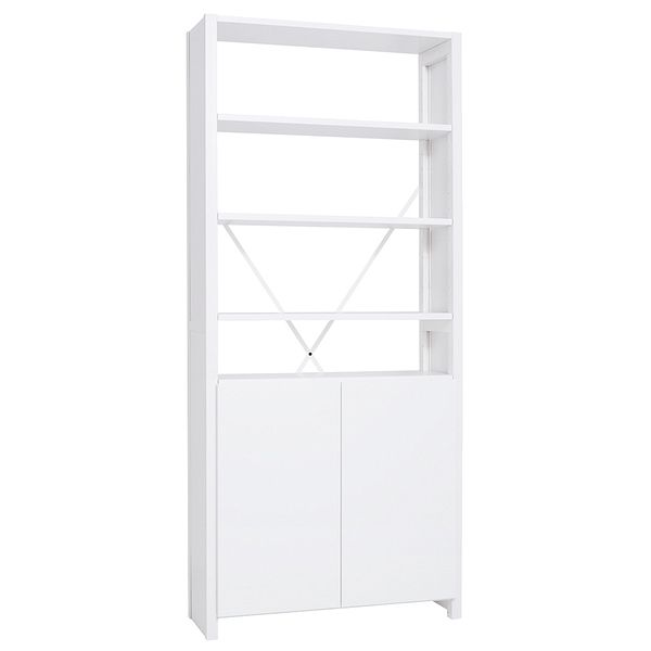 Classic shelf with doors, high, white