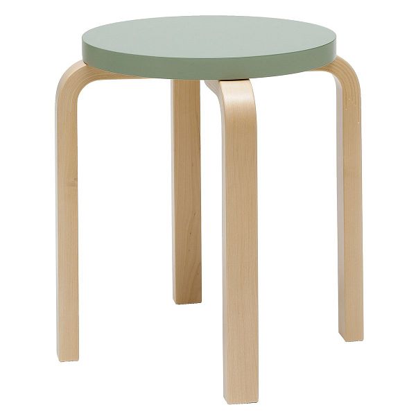 Aalto stool E60, green - birch