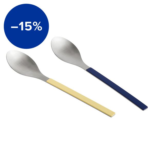 MVS serving spoon, set of 2, dark blue and yellow