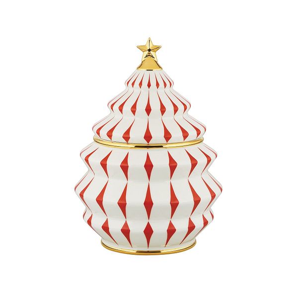 Delight biscuit jar 19 x 28 cm, white - red - gold