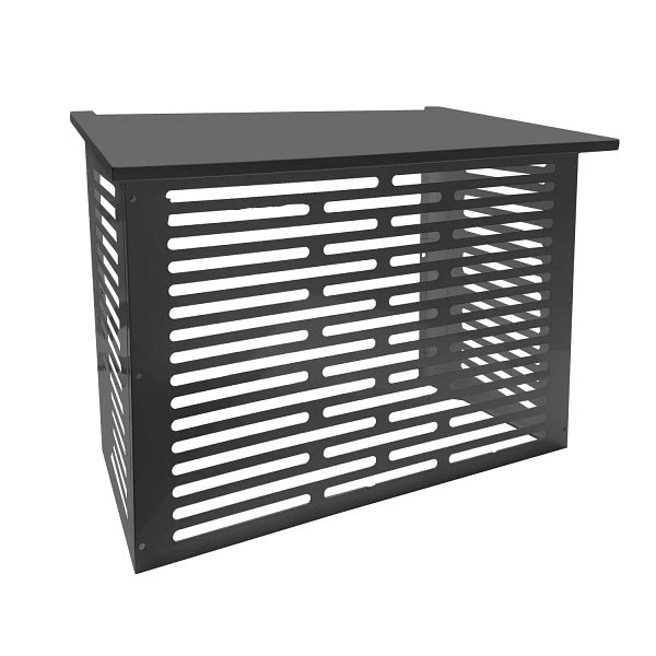 Ilmalämpöpumpun suojakotelo, musta Suojaa ilmalämpöpumpun ulkoyksikköä