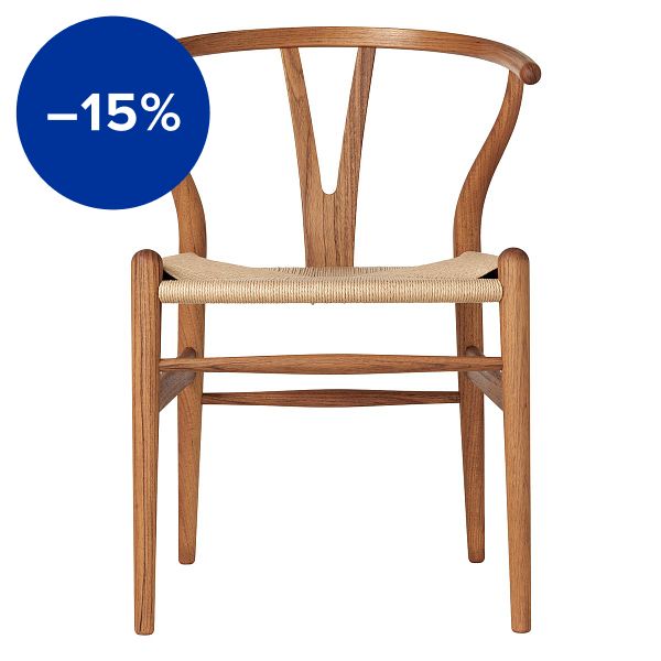 CH24 Wishbone chair, oiled teak - natural cord
