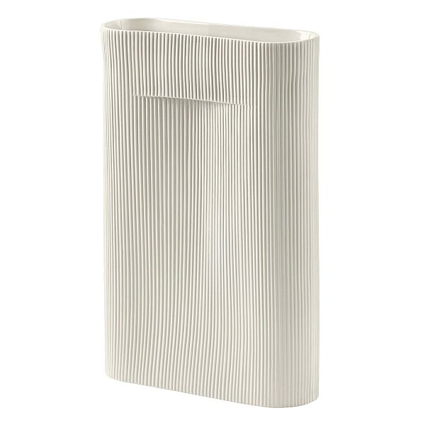 Ridge vase, 48,5 cm, off white