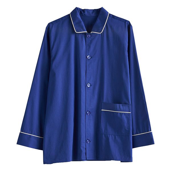 Outline pyjama shirt, long-sleeved, vivid blue