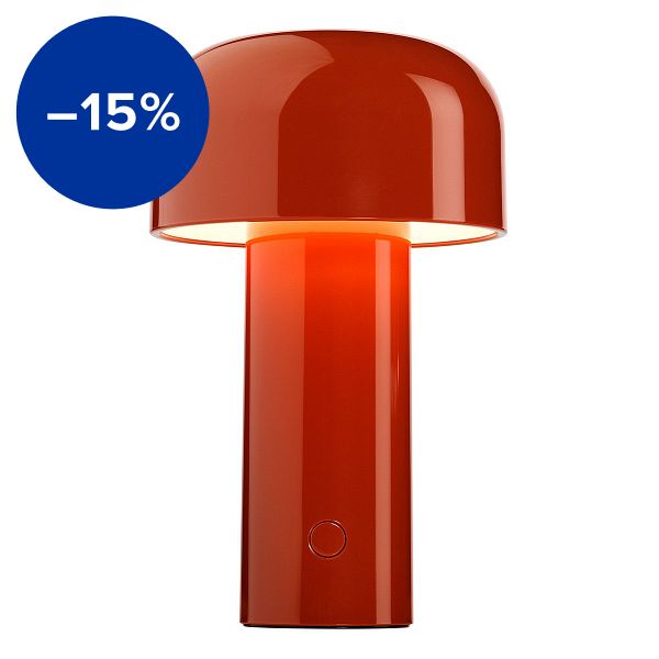 Bellhop table lamp, brick red