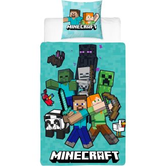 Pussilakanasetti 150x210cm Minecraft