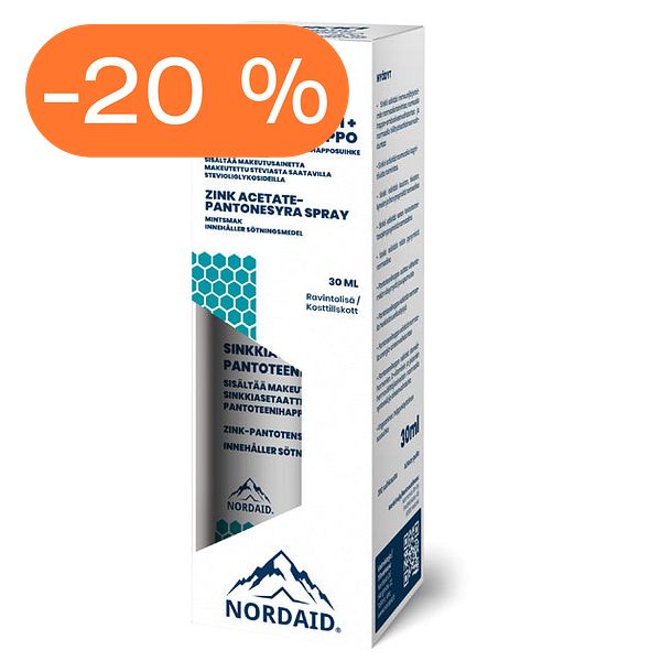 Nordaid Sinkkiasetaatti-pantoteenihapposuihke 30 ml