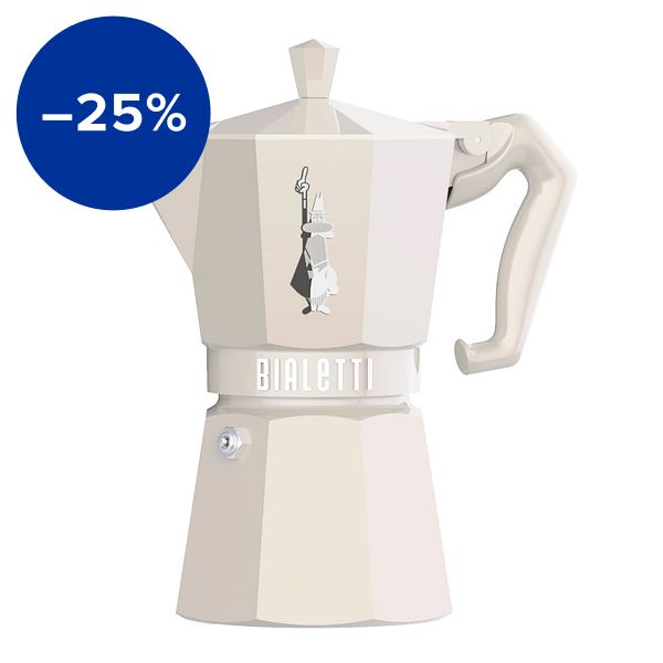 Moka Exclusive espresso maker, 6 cups, cream