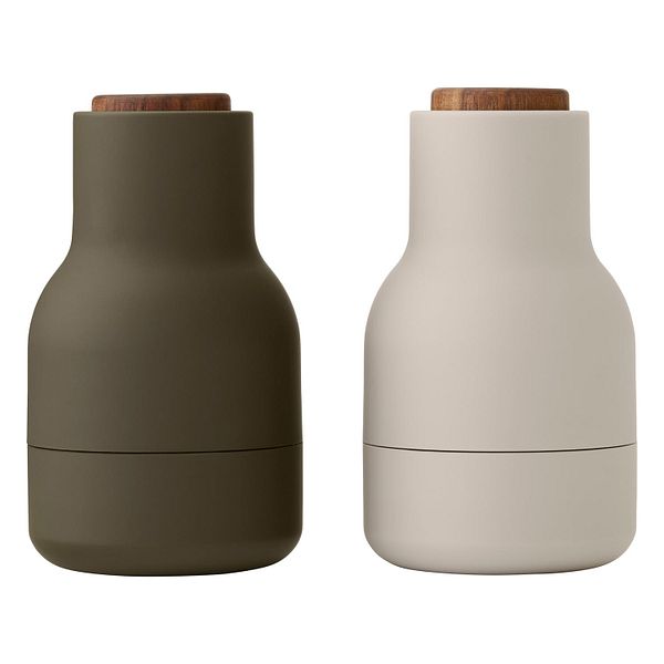 Bottle Grinder 2 pcs, small, hunting green-beige-walnut