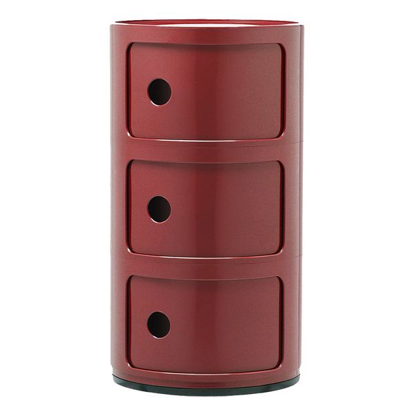 Componibili storage unit, 3 modules, burgundy