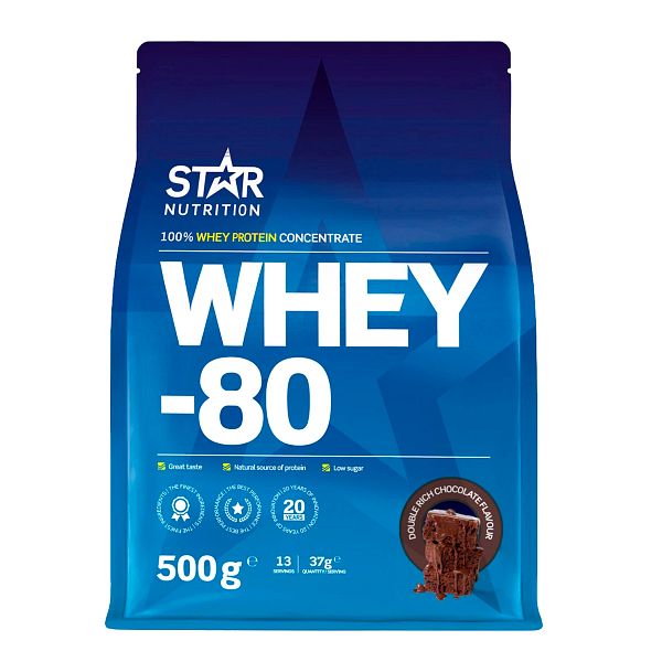 STAR NUTRITION WHEY-80 DOUBLE RICH CHOCOLATE 500 G