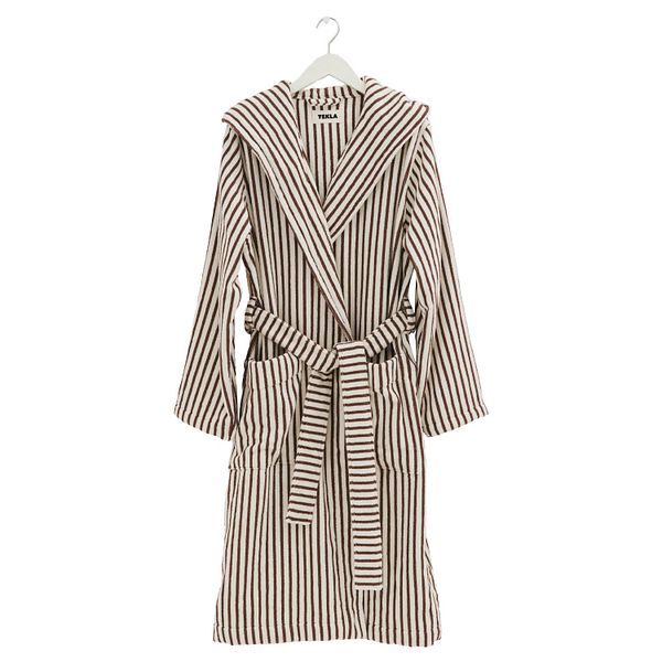 Hooded bathrobe, kodiak stripes