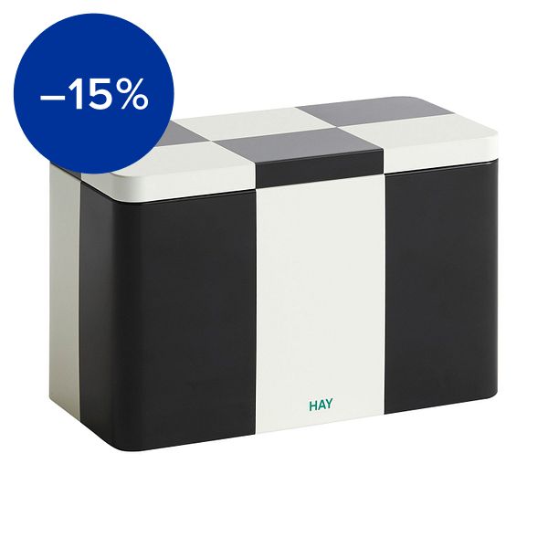 Tin container, M, black - off-white