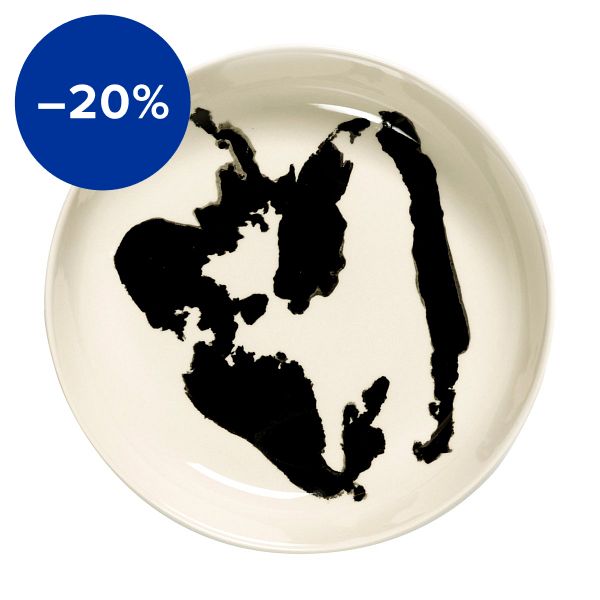 Feast deep plate, 2 pcs, white - black
