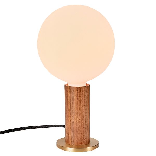 Knuckle table lamp with Sphere IV bulb, walnut