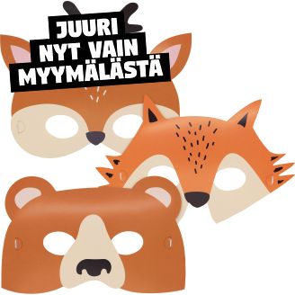 Juhlanaamari 3 kpl eläimet