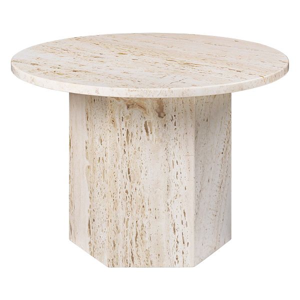 Epic coffee table, round, 60 cm, white travertine