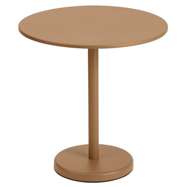 Linear Steel Café table, round, 70 cm, burnt orange