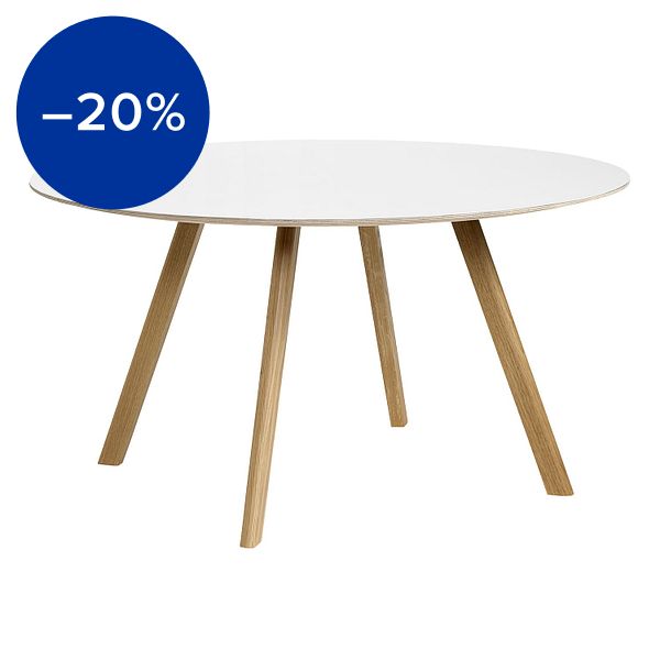 CPH25 2.0 table, 140 cm, lacquered oak - white laminate