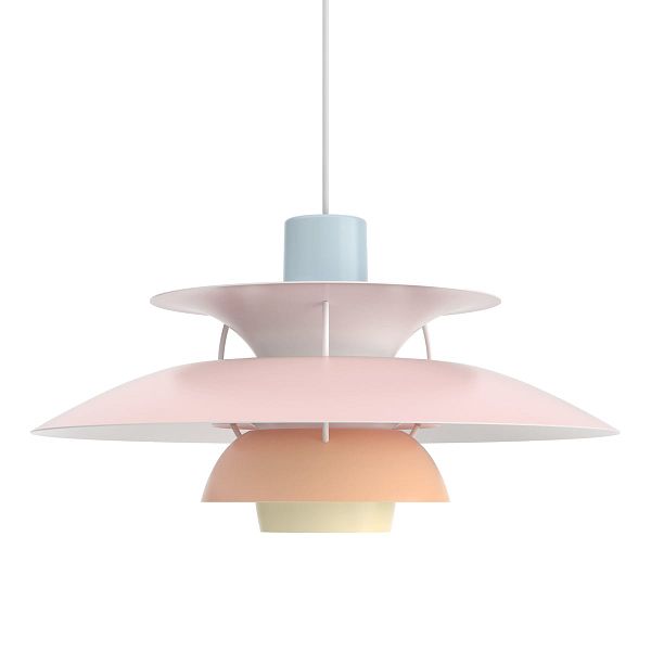 PH 5 Pastels pendant, blue - rose - peach